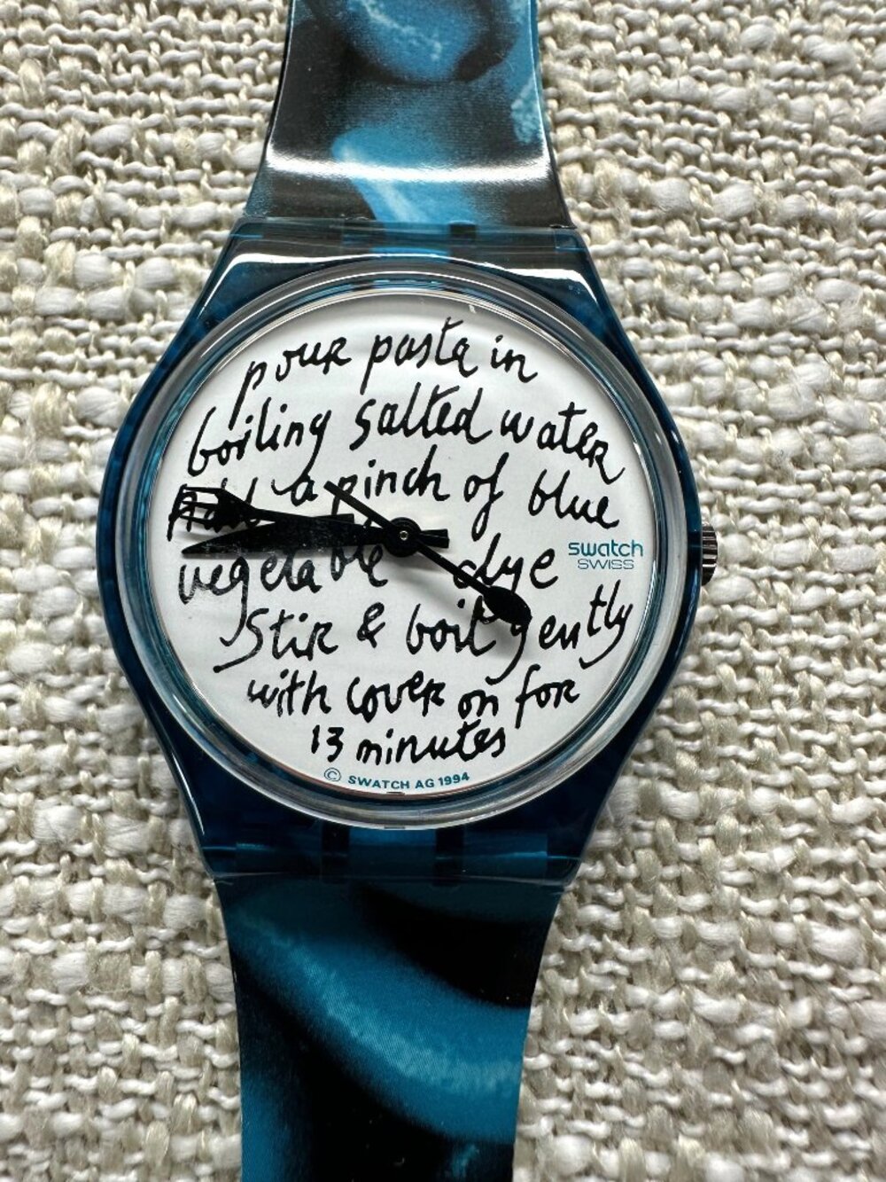 Swatch Watch Blue Pasta GG138 Vintage 1996